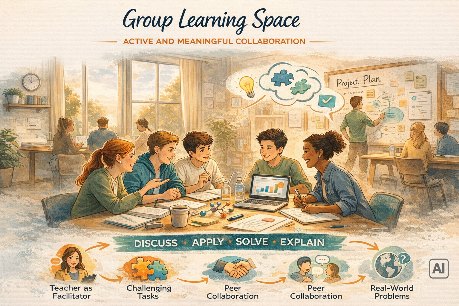 Illustration of the group learning space