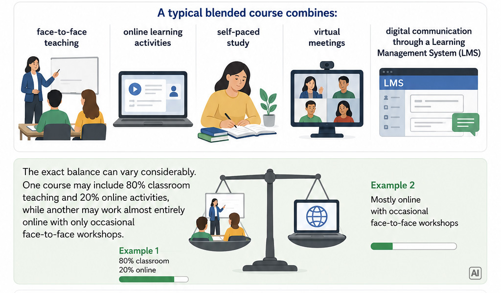 Visualisation of an example for a blended learning course